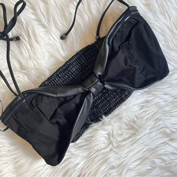 Anthropologie Pilcro Black Faux Leather Bustier Top Small - Picture 12 of 13